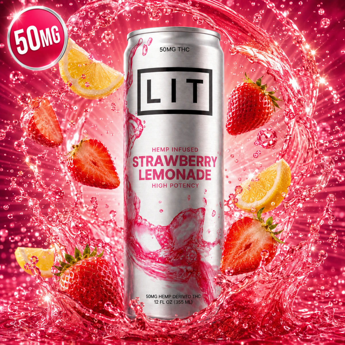 50mg Strawberry Lemonade 12oz 4-pack - Lost In Translation