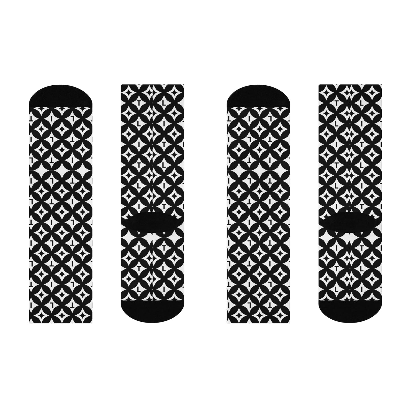 LIT Crew Socks — Mono Print