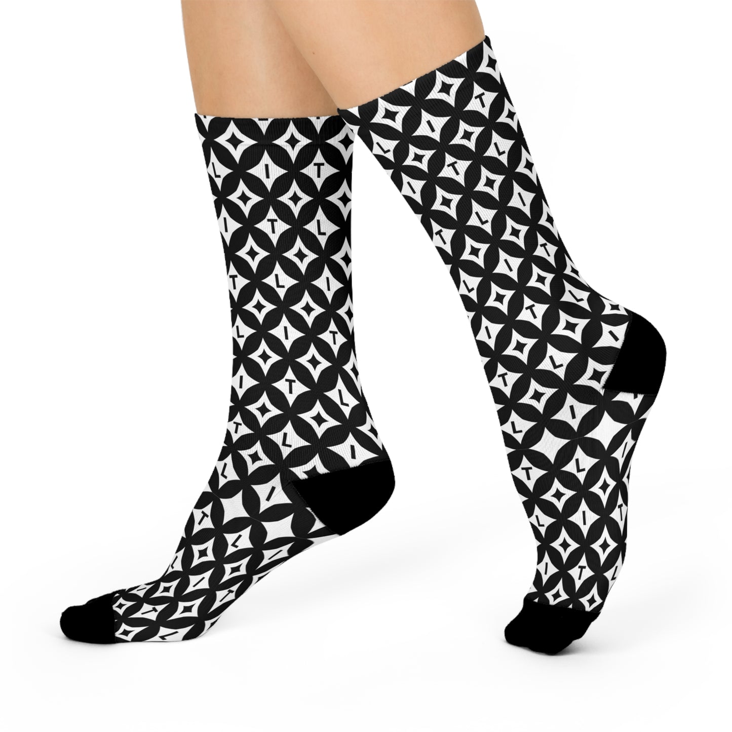 LIT Crew Socks — Mono Print