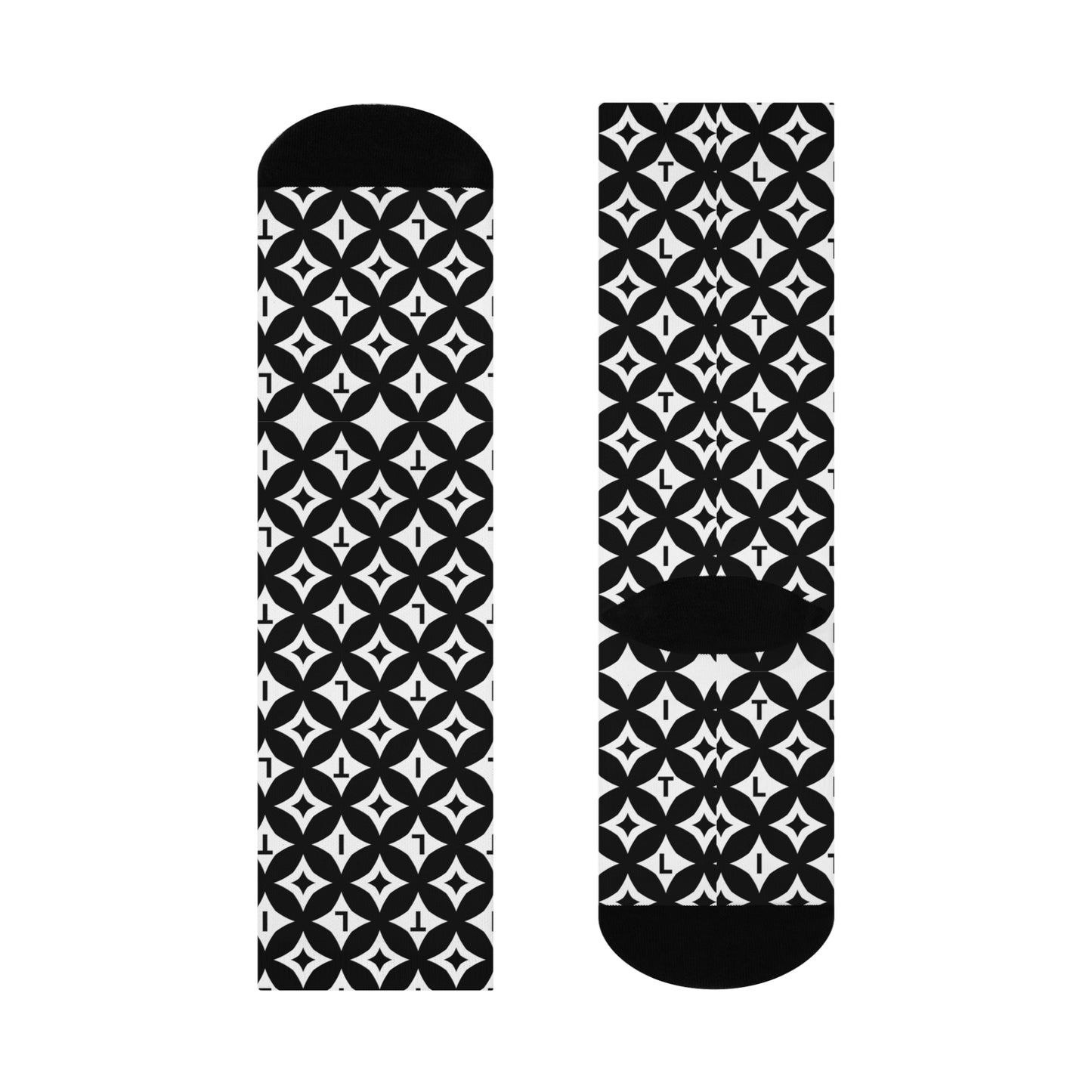 LIT Crew Socks — Mono Print