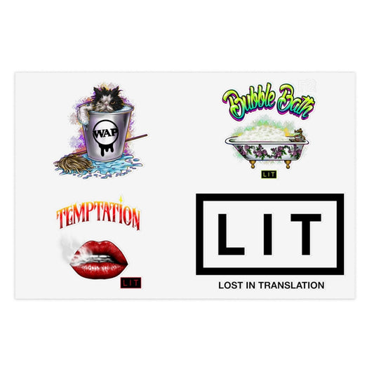 LIT Sticker Sheet – WAP, Bubble Bath, Temptation & Logo - Lost In Translation