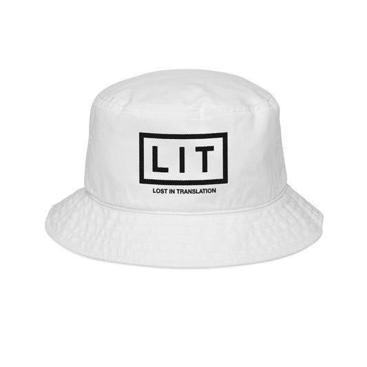 Embroidered "LIT" Bucket Hat — Black - Lost In Translation