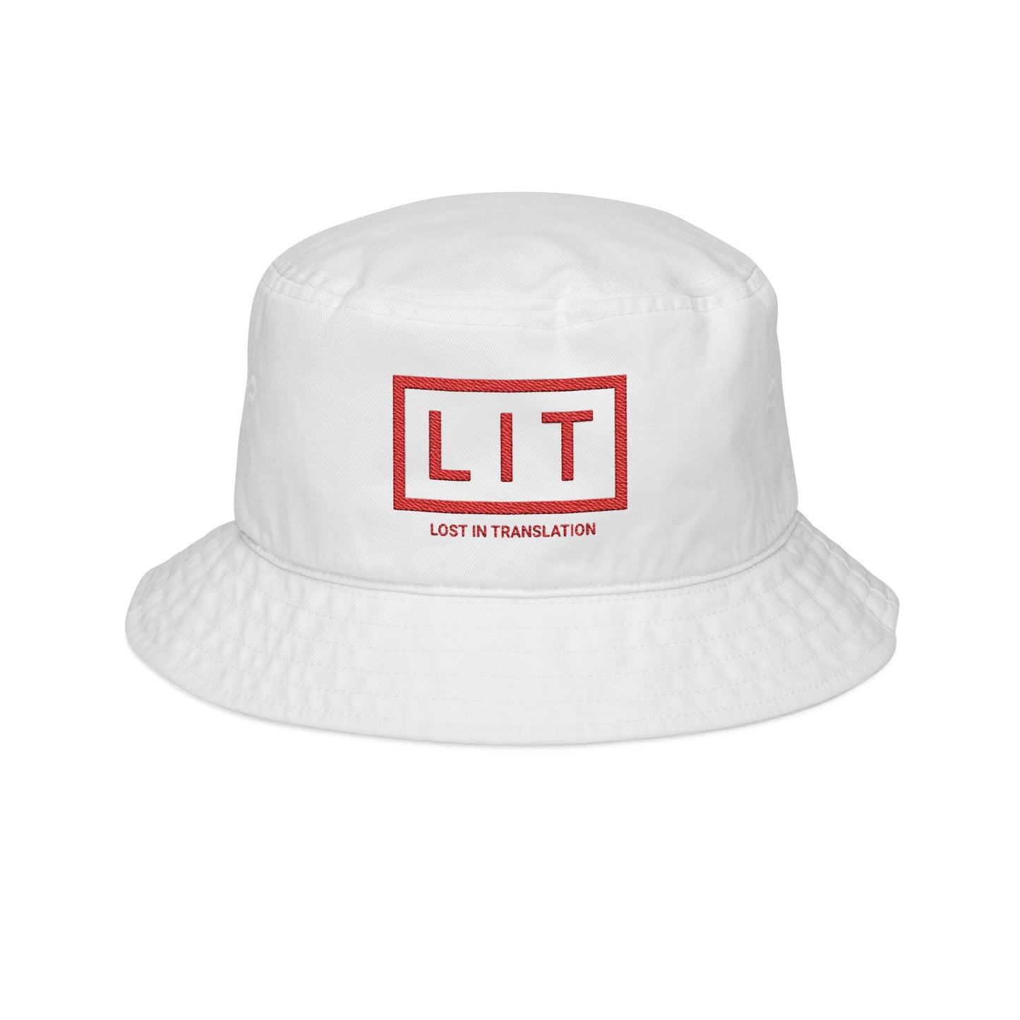 Embroidered "LIT" Bucket Hat — Red