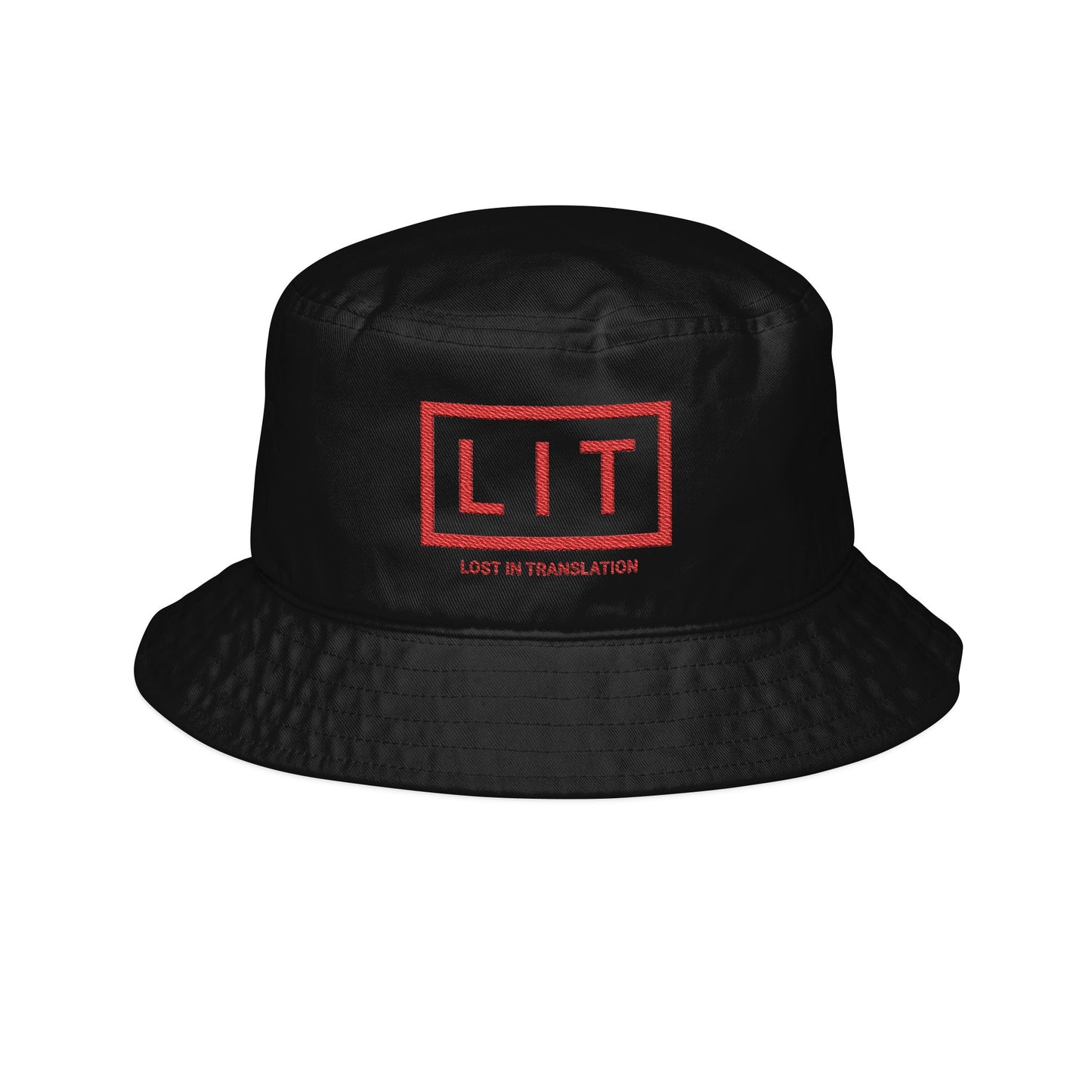 Embroidered "LIT" Bucket Hat — Red