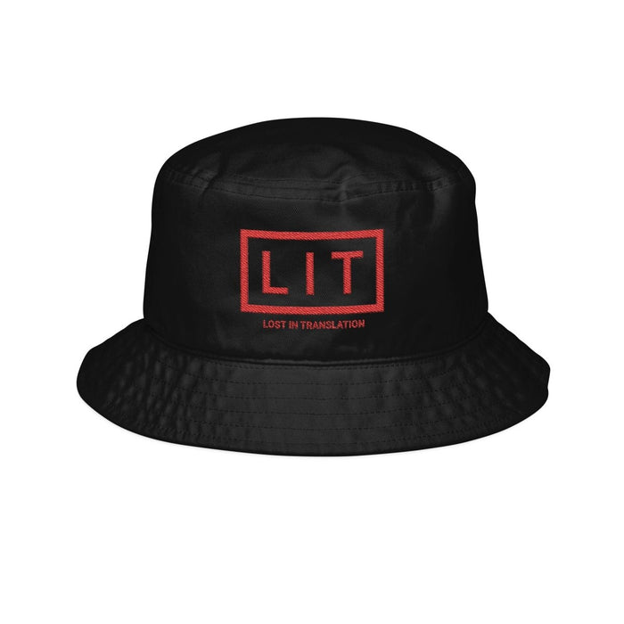Embroidered "LIT" Bucket Hat — Red - Lost In Translation