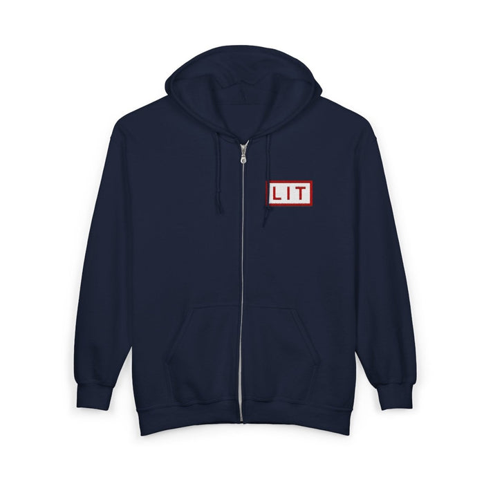 LIT Zip Hoodie — Embroidered Logo - Lost In Translation